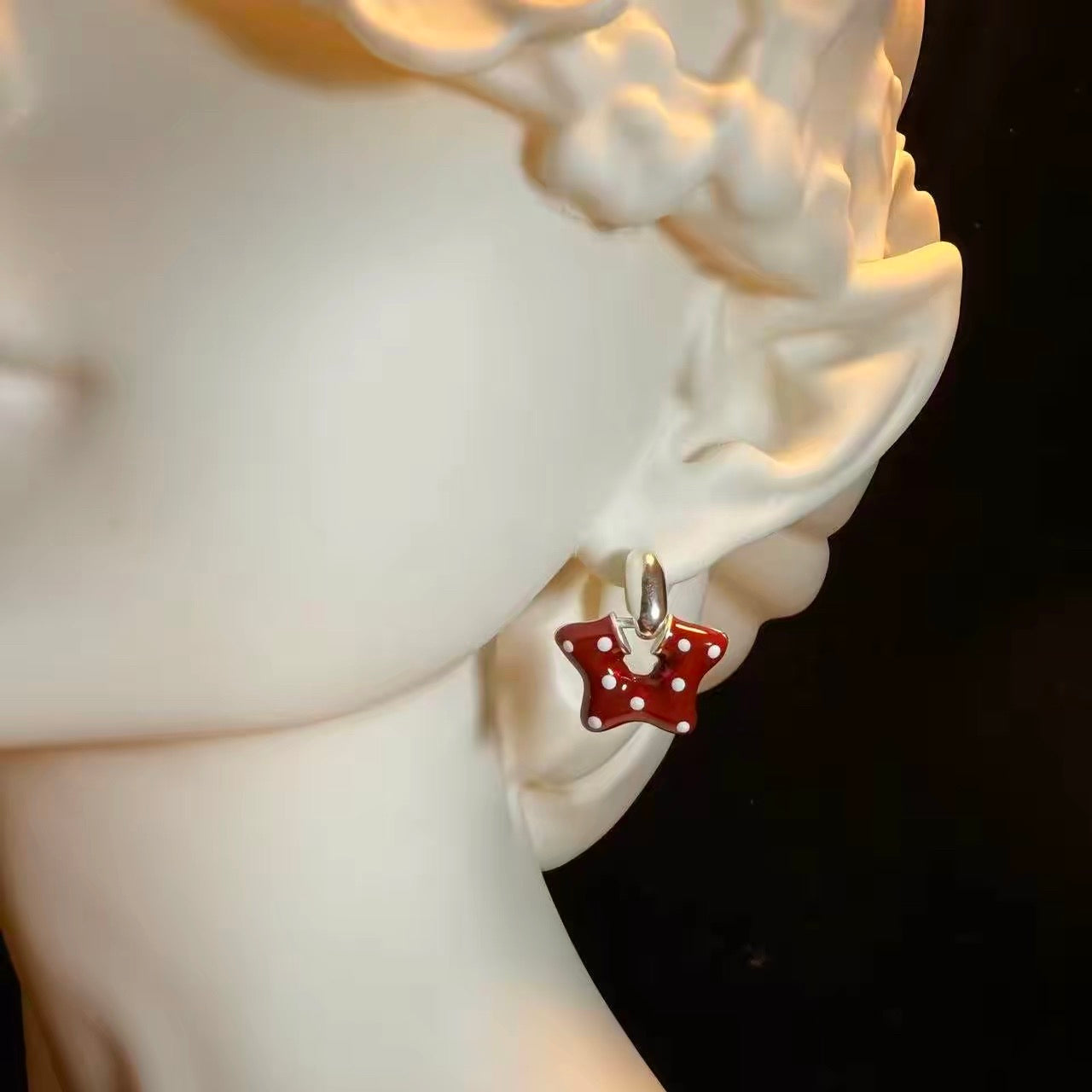 ヴィンテージ古着 Dotty Starlet 赤の水玉と星のピアス