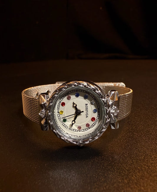 ヴィンテージ風 Chromatic Timepiece 腕時計／シルバー系ベルトモデル