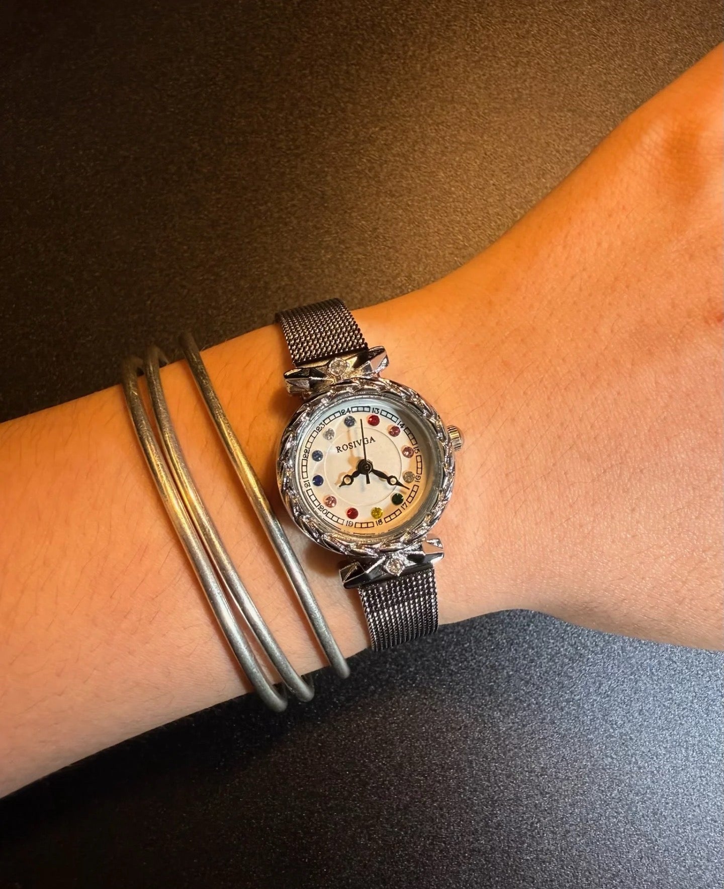 ヴィンテージ風 Chromatic Timepiece 腕時計／シルバー系ベルトモデル
