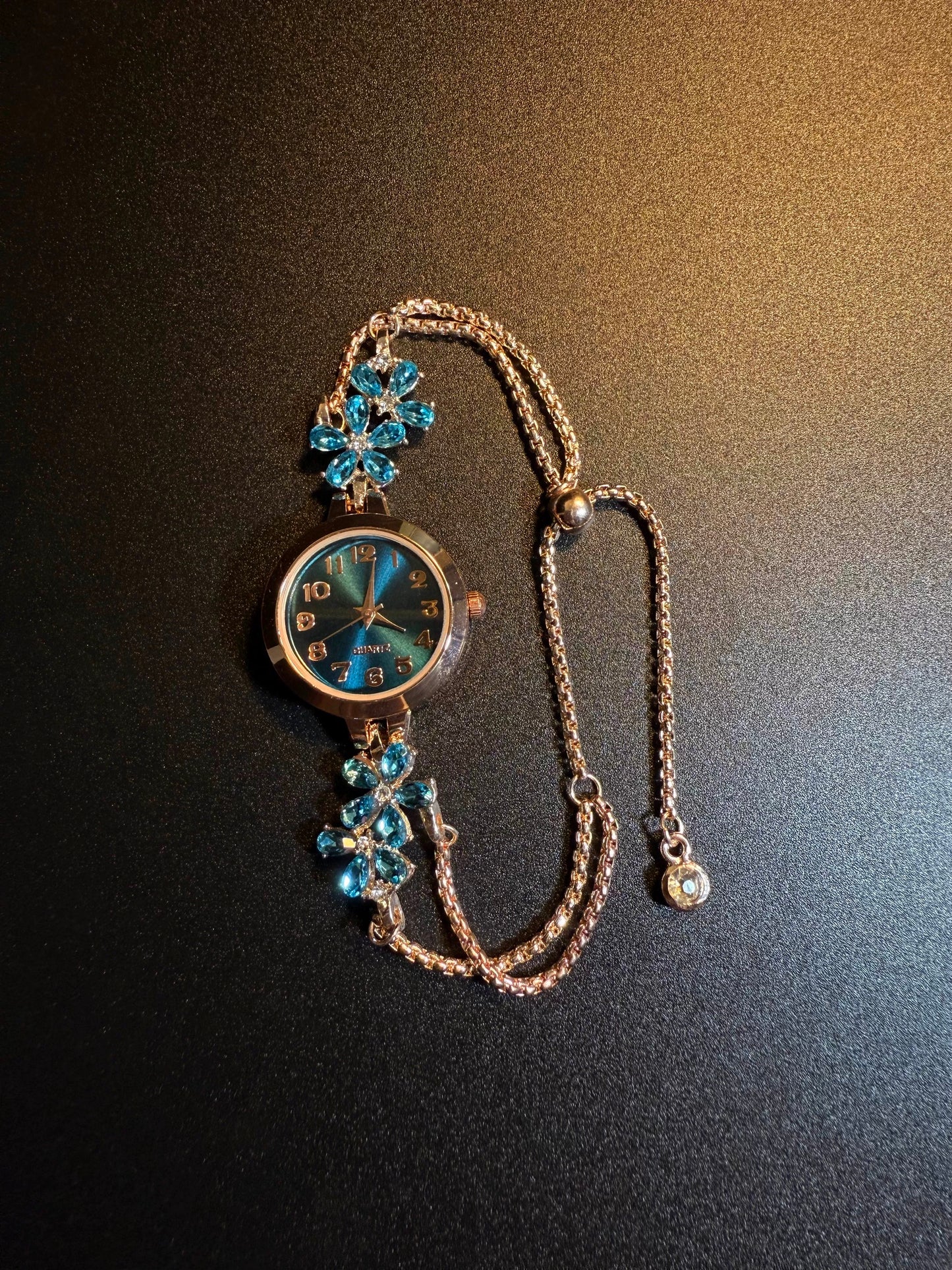 NewVintage ヴィンテージ ブルー・ブルーム・チャーム ブルーフラワー ブレスレット アクセサリー