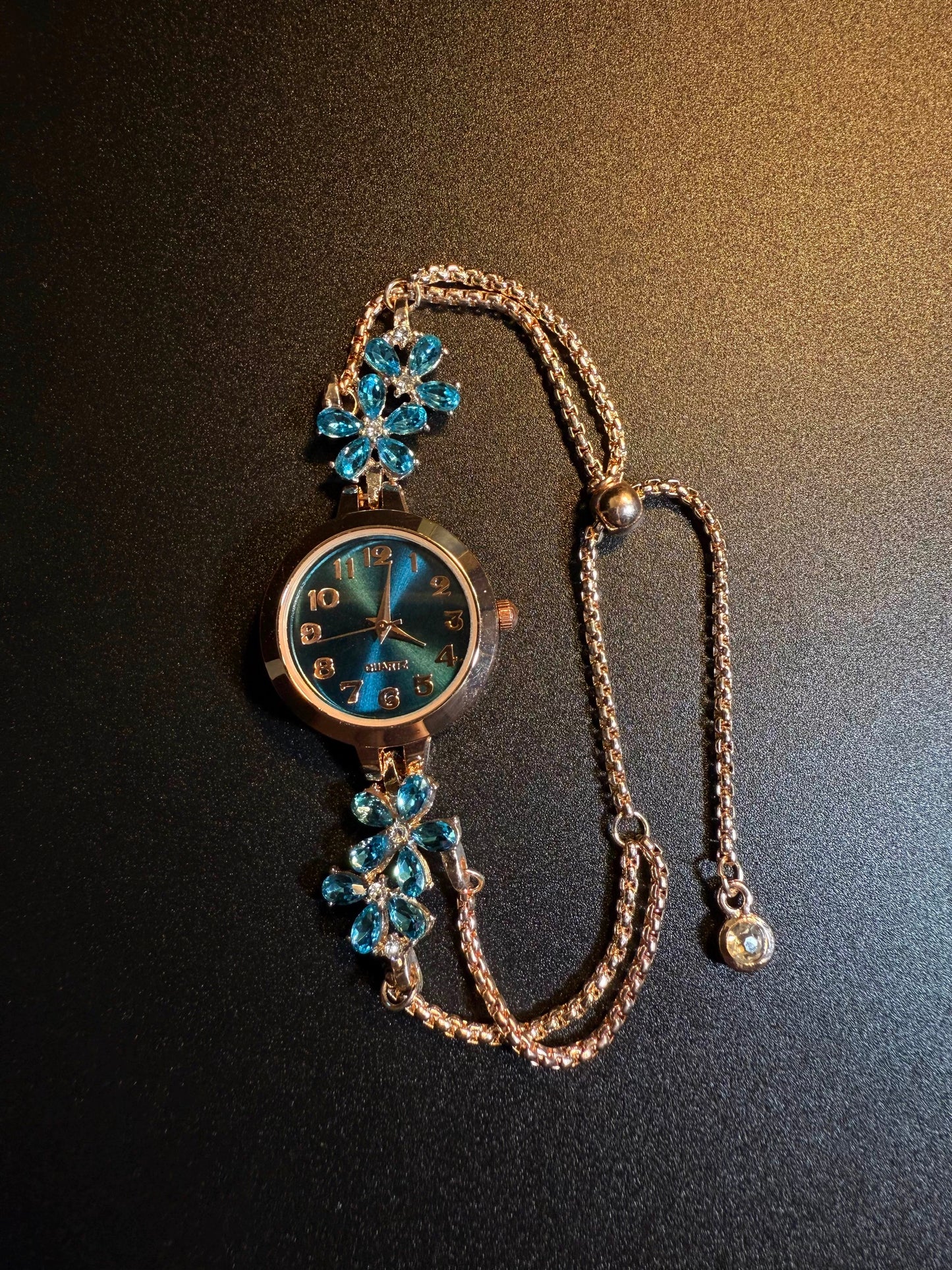 NewVintage ヴィンテージ ブルー・ブルーム・チャーム ブルーフラワー ブレスレット アクセサリー