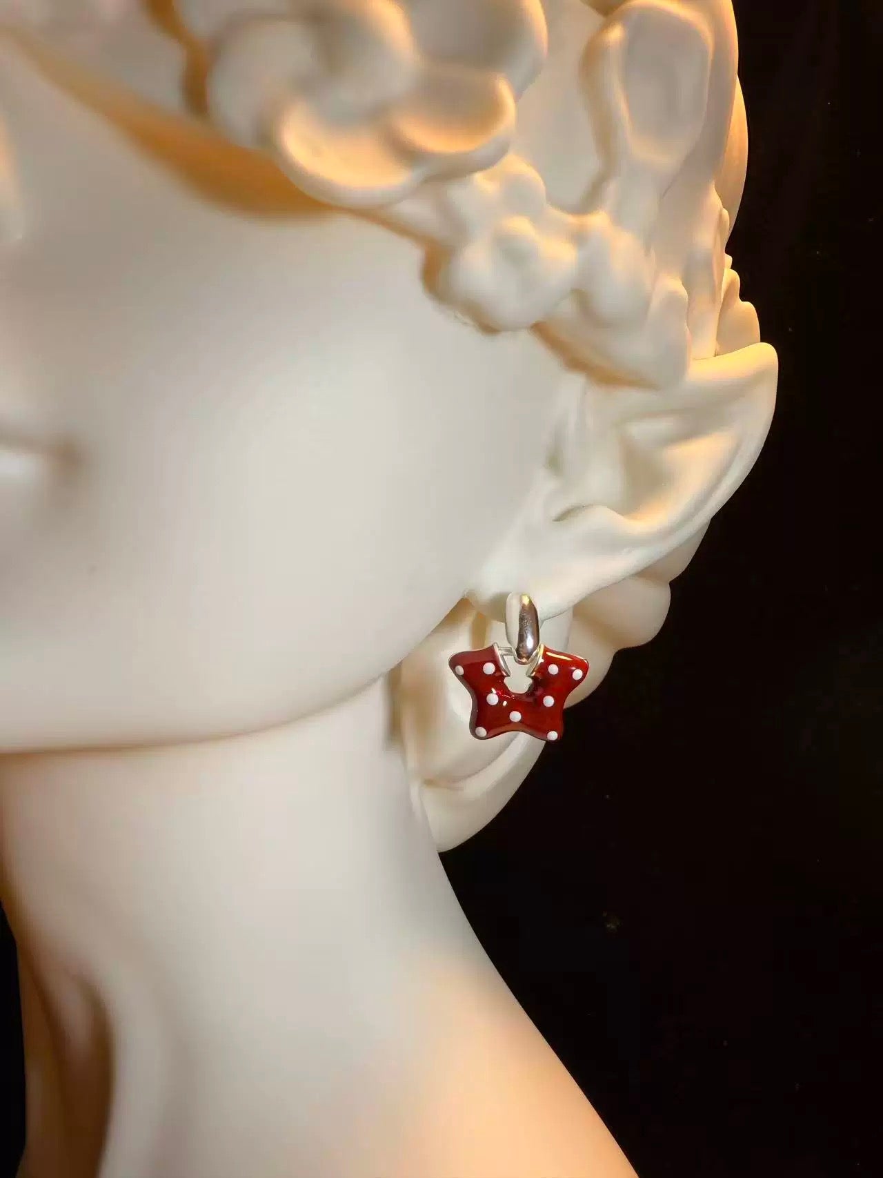 ヴィンテージ古着 Dotty Starlet 赤の水玉と星のピアス