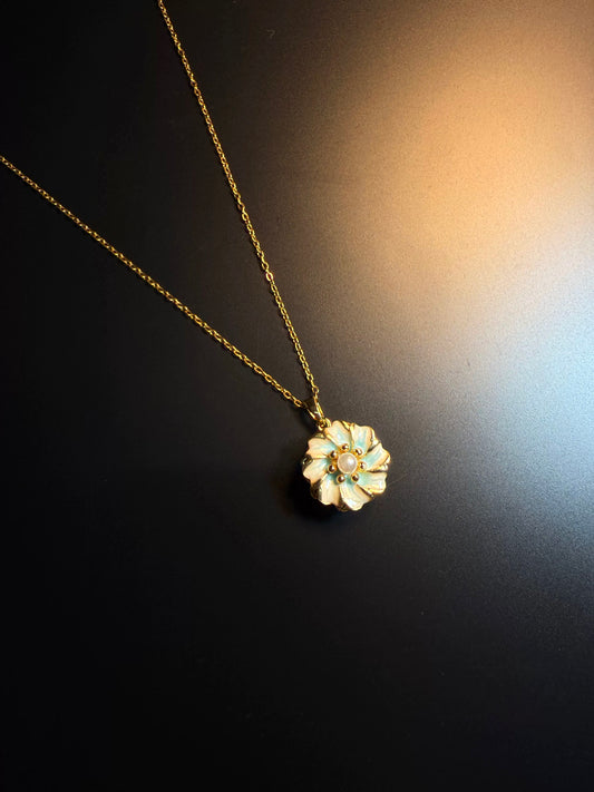 ヴィンテージ古着 Fresh Bloom グラデーションフラワー 回転式ネックレス 鎖骨チェーン