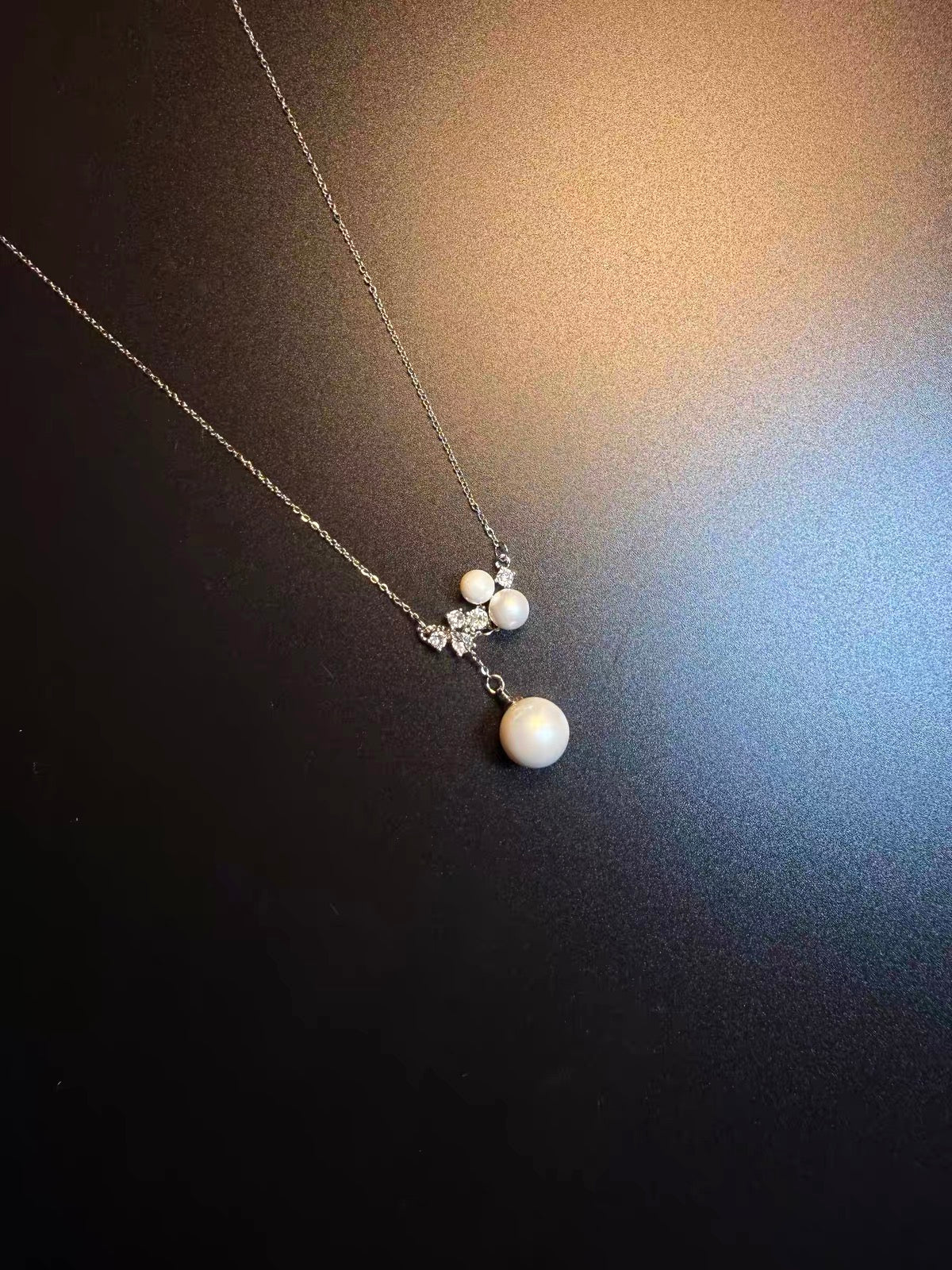 New Vintage 古着風「Star Bead」大小パール×ジルコニア ショートネックレス