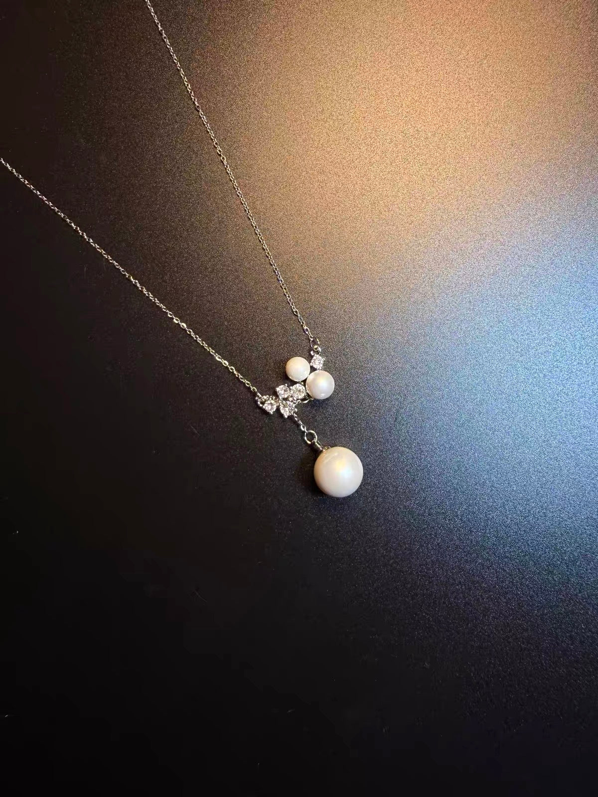 New Vintage 古着風「Star Bead」大小パール×ジルコニア ショートネックレス