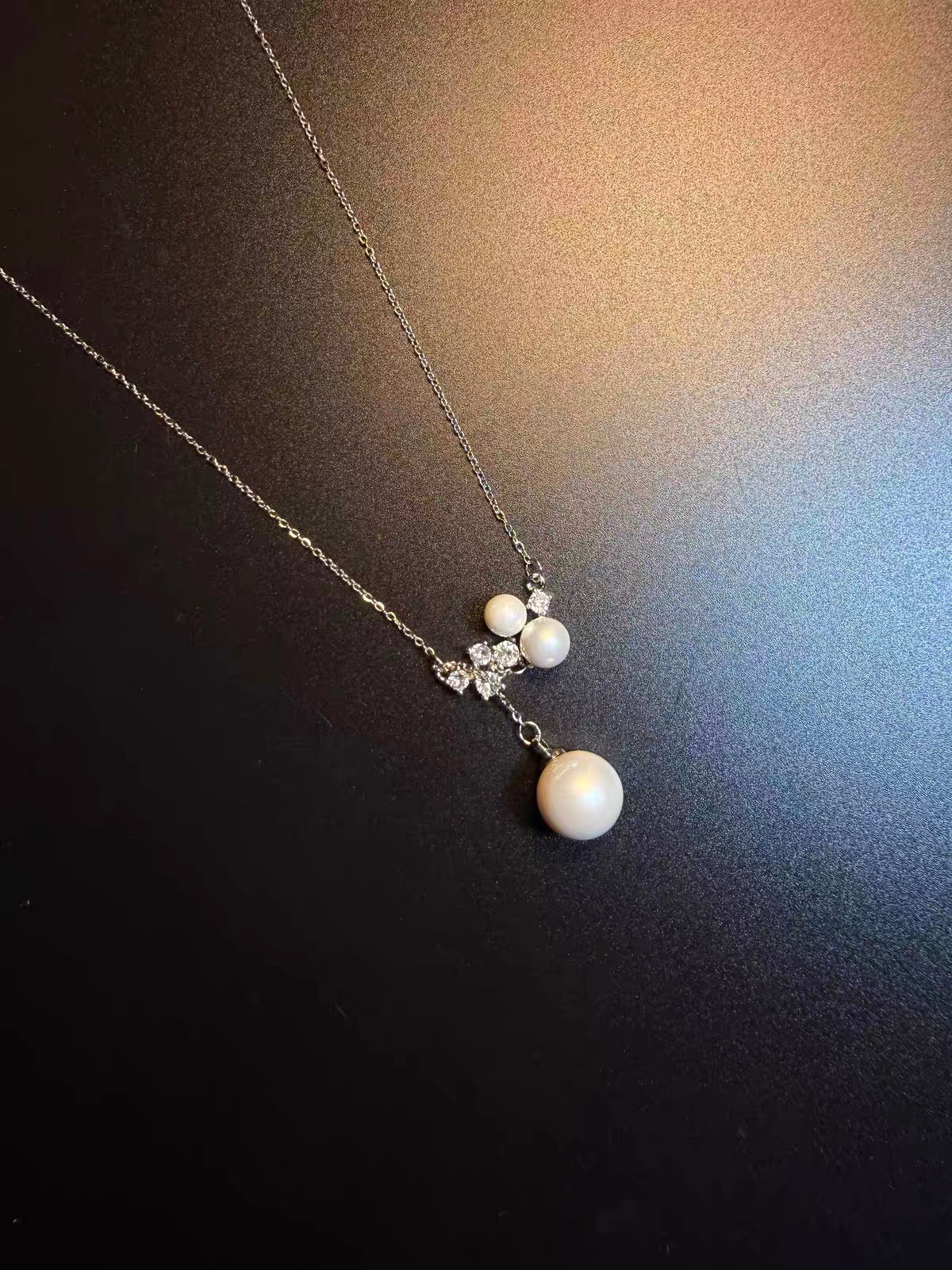 New Vintage 古着風「Star Bead」大小パール×ジルコニア ショートネックレス
