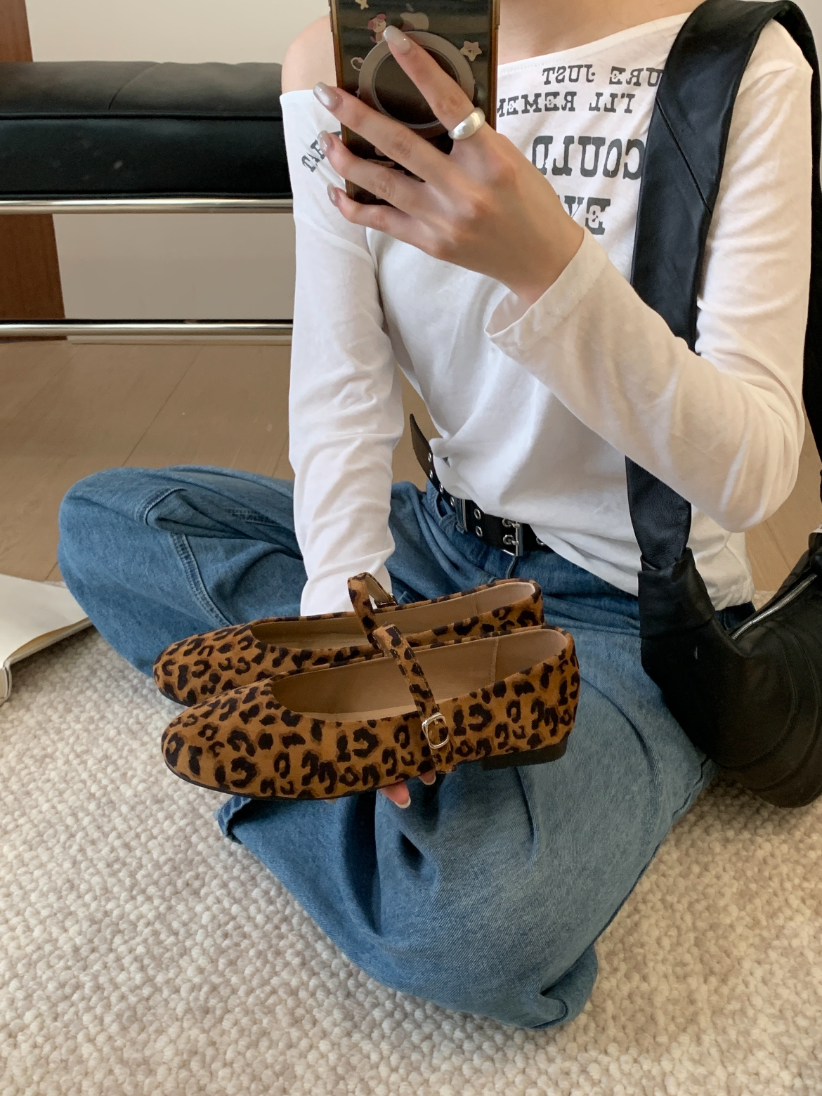 レトロフラット バレエシューズ｜滑りにくいフラットシューズ