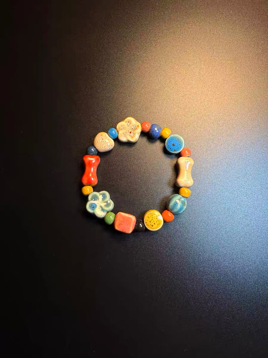 ヴィンテージ古着 Sunny Beads カラフルなセラミックビーズのブレスレット ニッチなアクセサリー