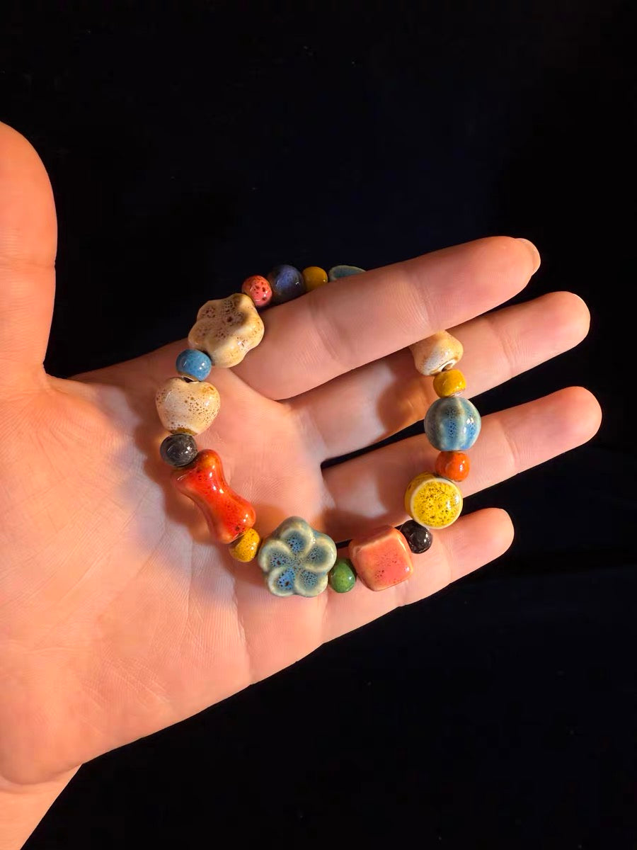 ヴィンテージ古着 Sunny Beads カラフルなセラミックビーズのブレスレット ニッチなアクセサリー