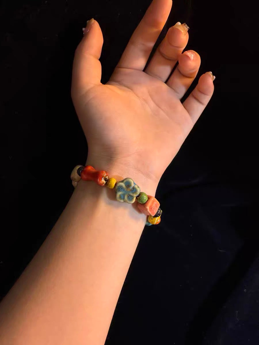 ヴィンテージ古着 Sunny Beads カラフルなセラミックビーズのブレスレット ニッチなアクセサリー