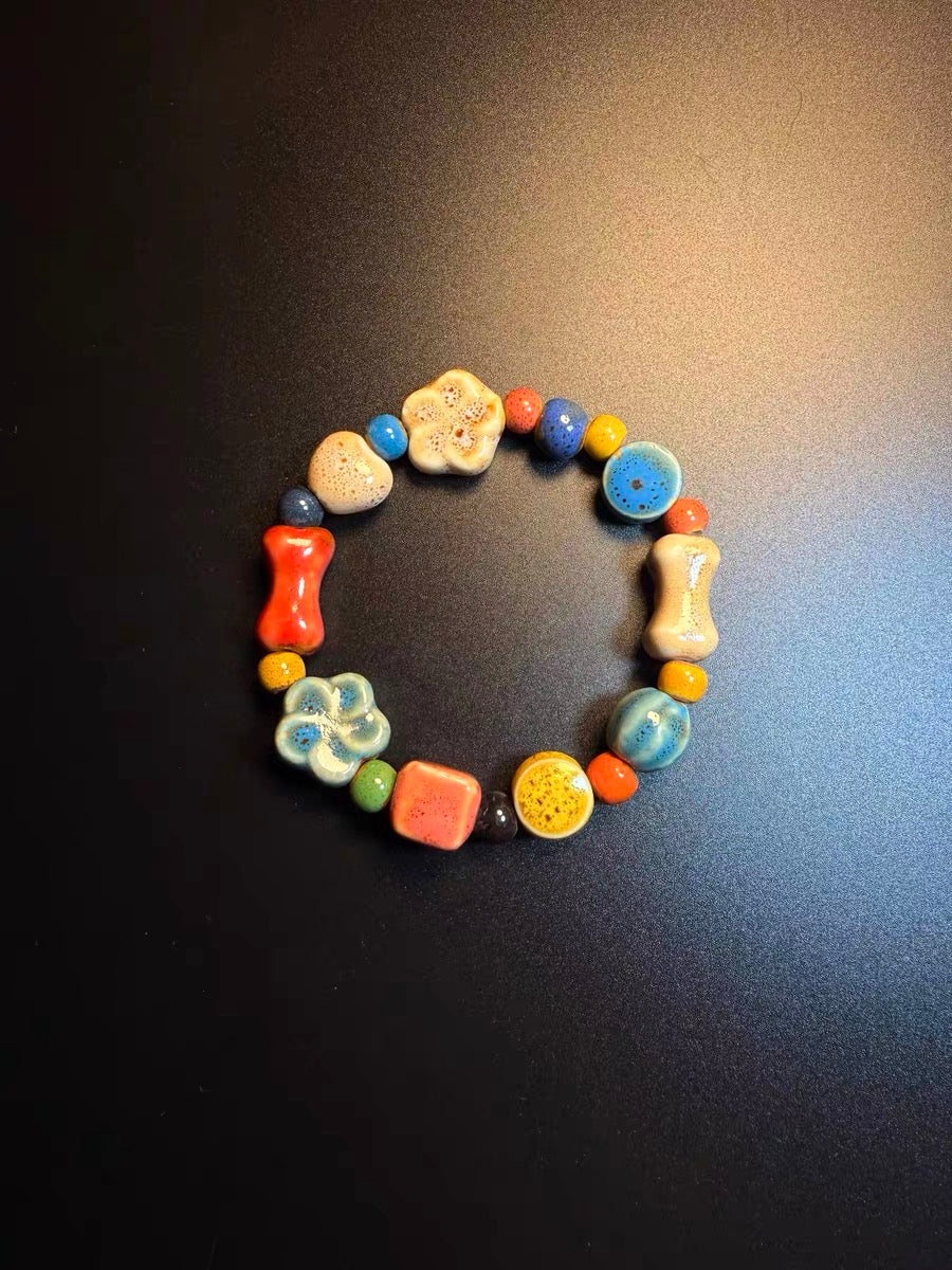 ヴィンテージ古着 Sunny Beads カラフルなセラミックビーズのブレスレット ニッチなアクセサリー
