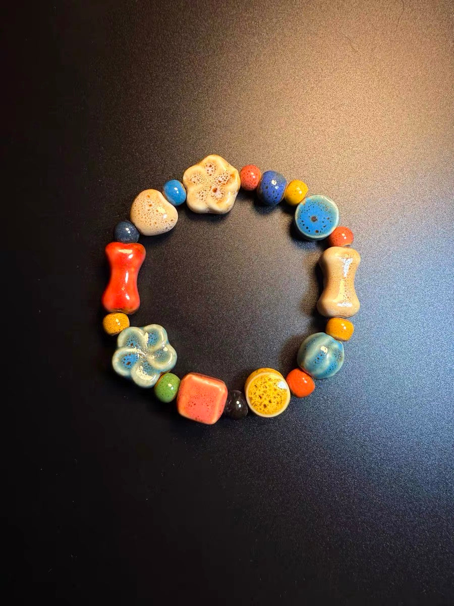 ヴィンテージ古着 Sunny Beads カラフルなセラミックビーズのブレスレット ニッチなアクセサリー