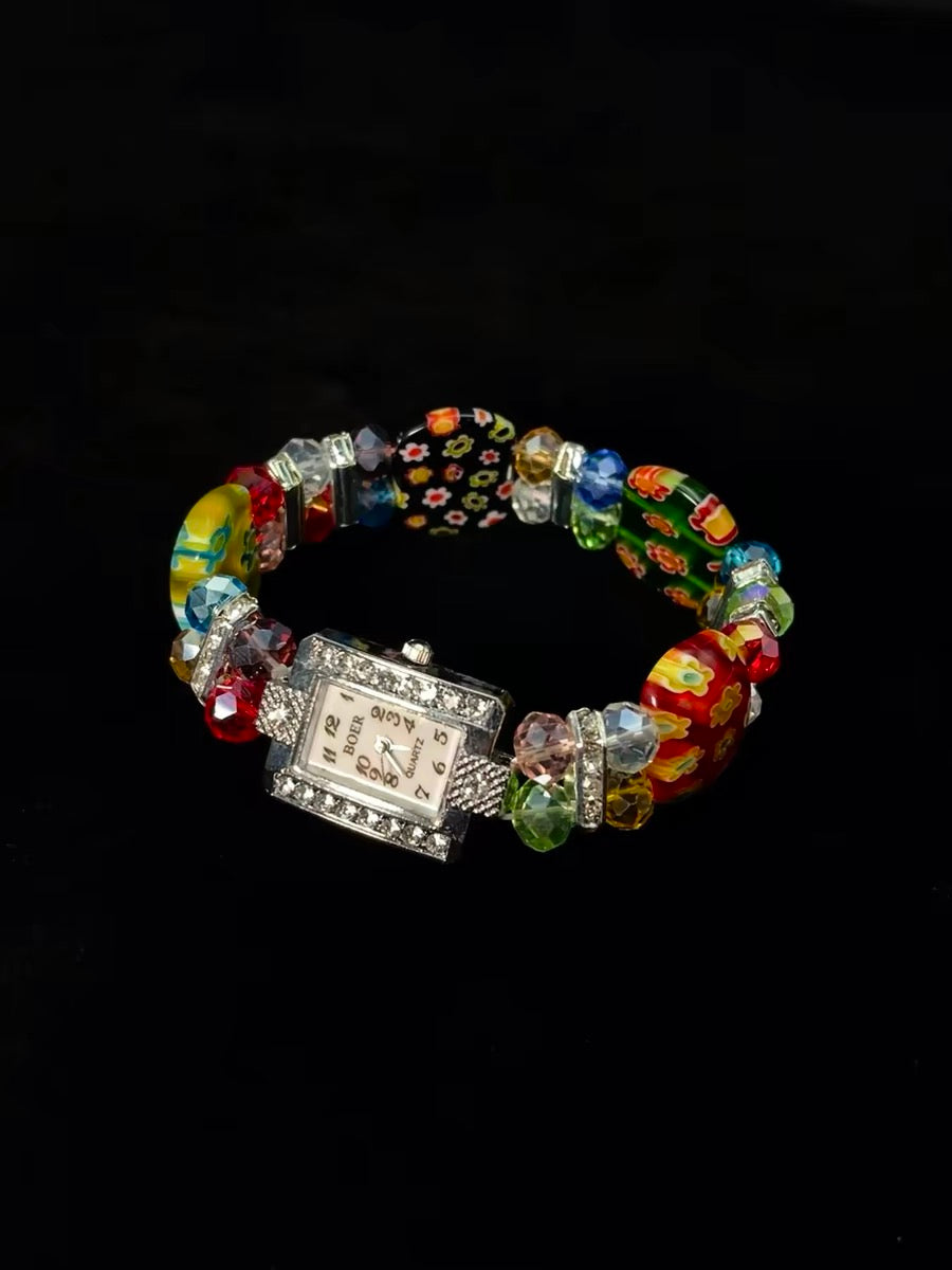 Vintage 古着 Glazed flower watch 腕時計